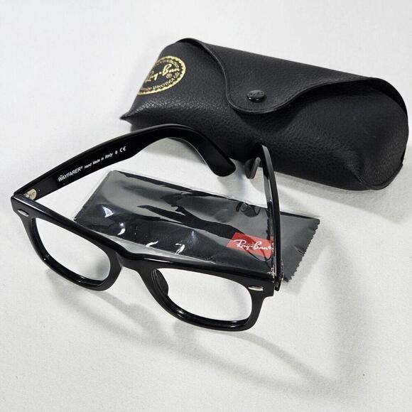 Ray-Ban Original Wayfarer RB2140 Italy Black Frames with Case 50-22 - Picture 4 of 12